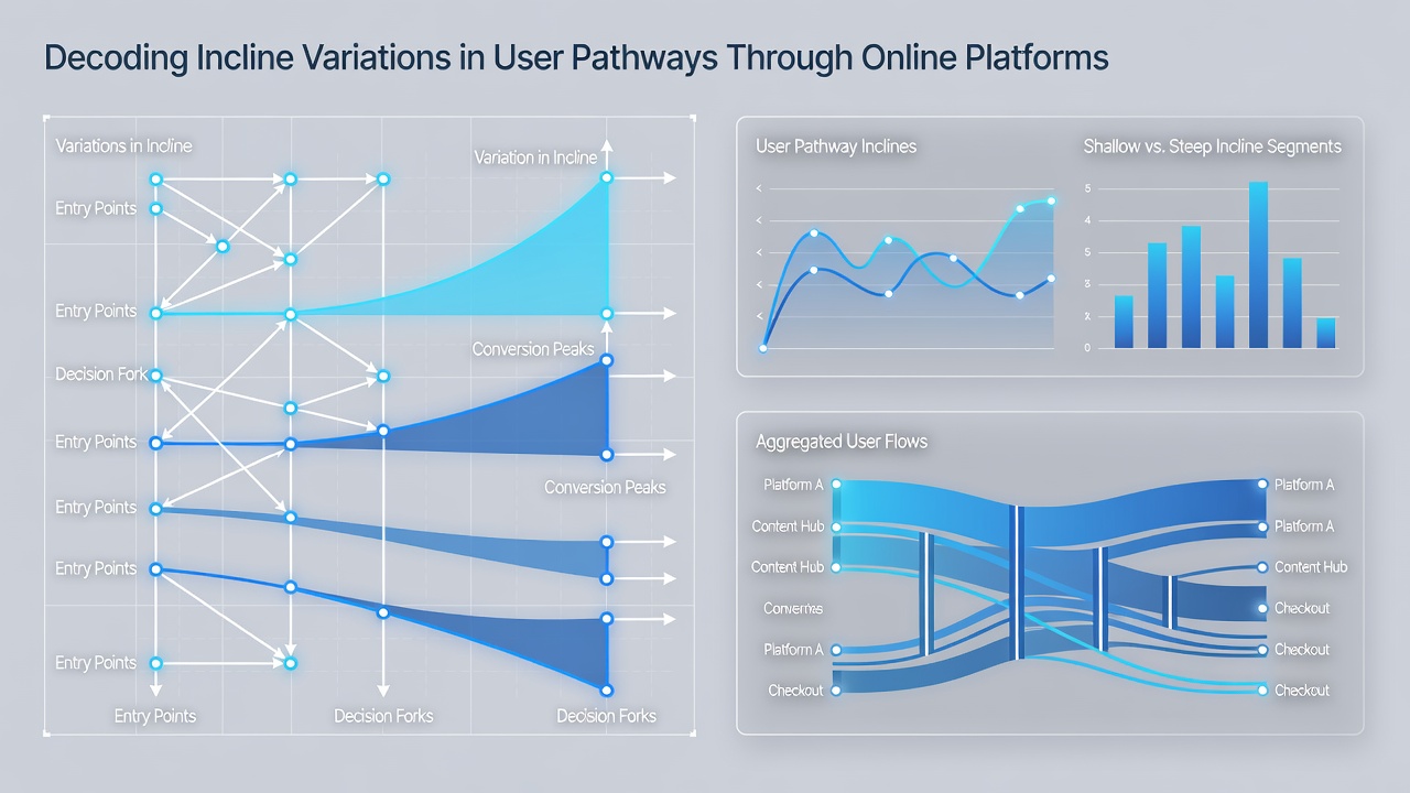 Chart displaying incline variation trends in user engagement across different online platform sections