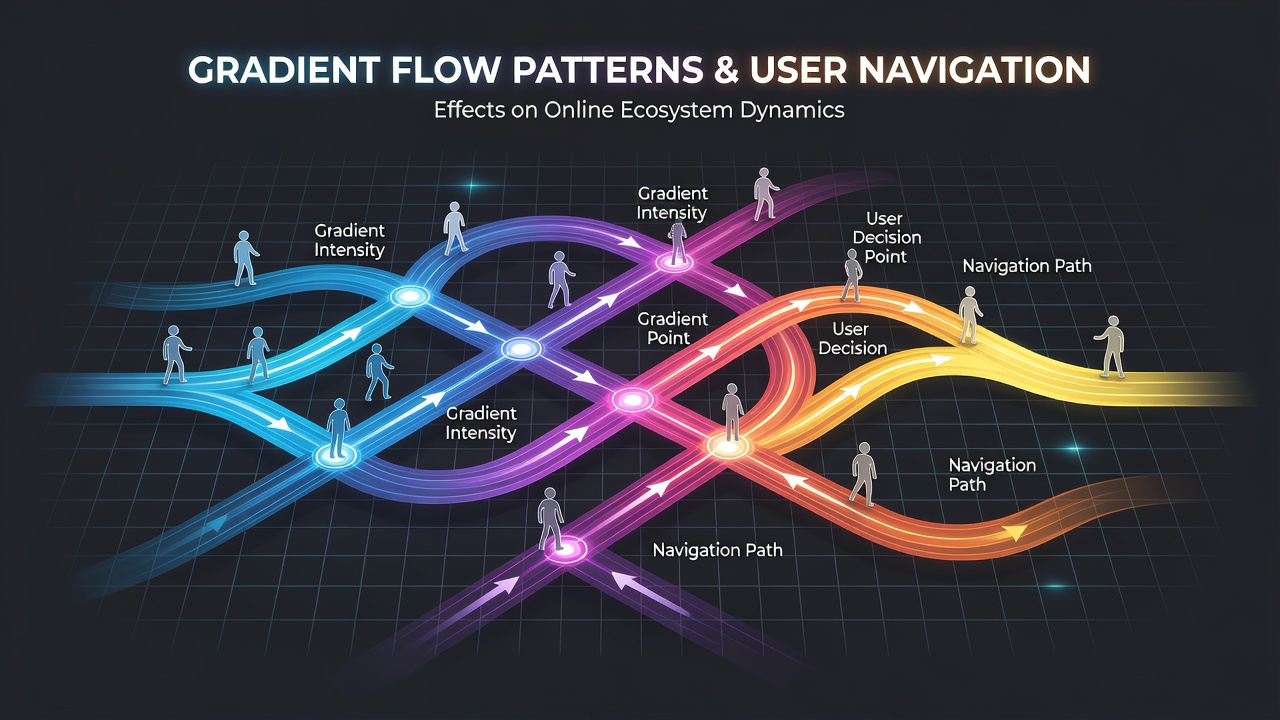 Example of gradient application in an online ecosystem navigation structure